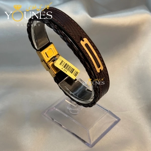 دستبند طلا چرم مردانه L146